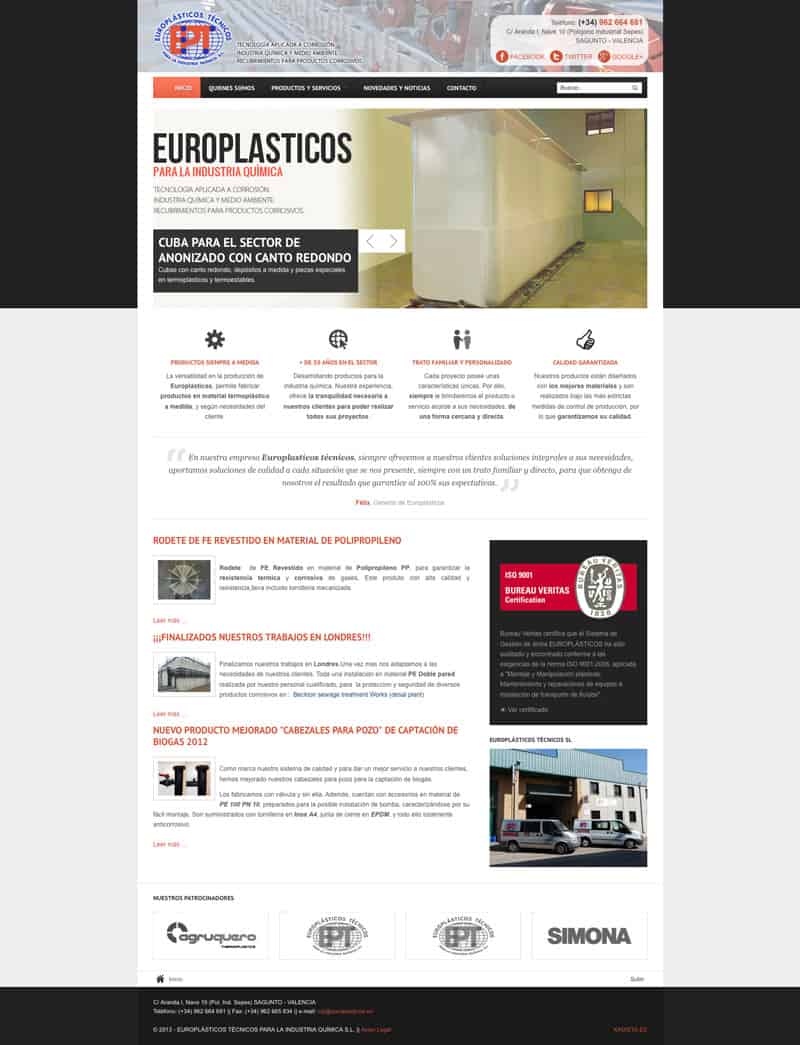 Europlásticos - Diseño Web