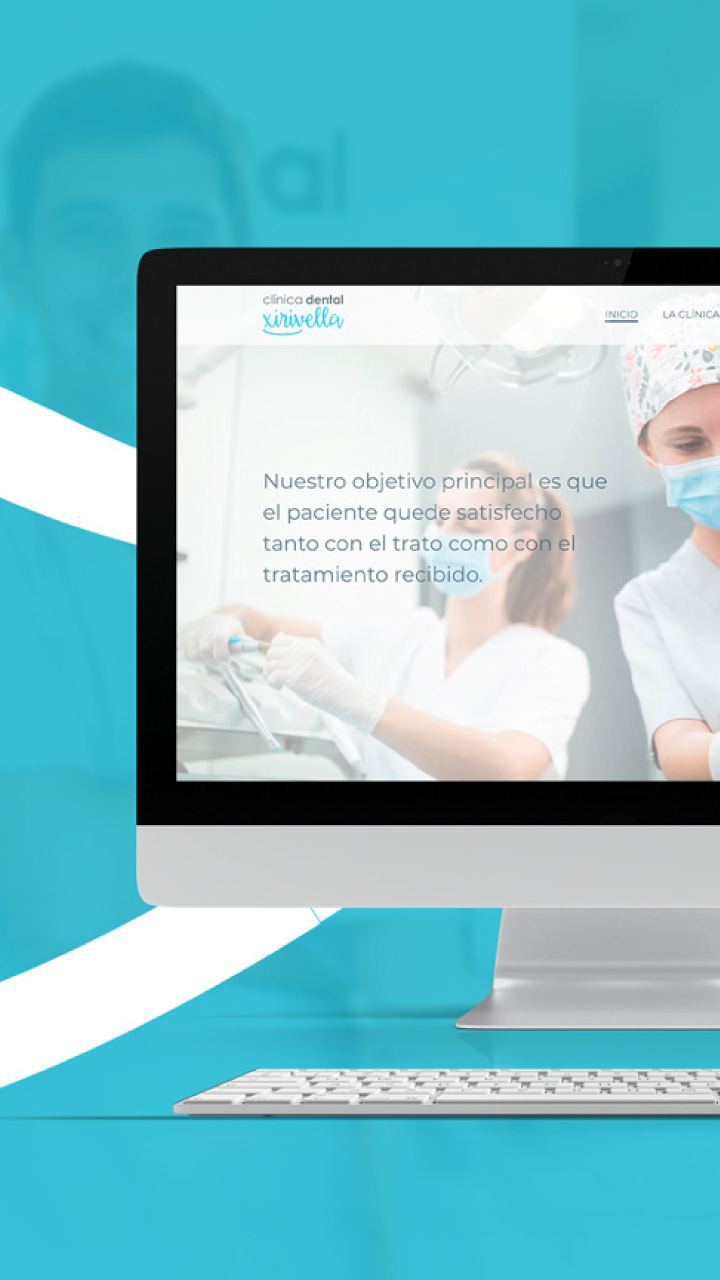 Portada Clínica Dental Xirivella, página web responsive sobre ordenador