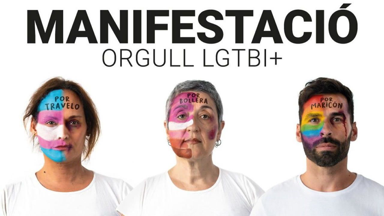 Cartel manifestación Orgullo LGTBI+ 2022 de València, xinxeta multimedia