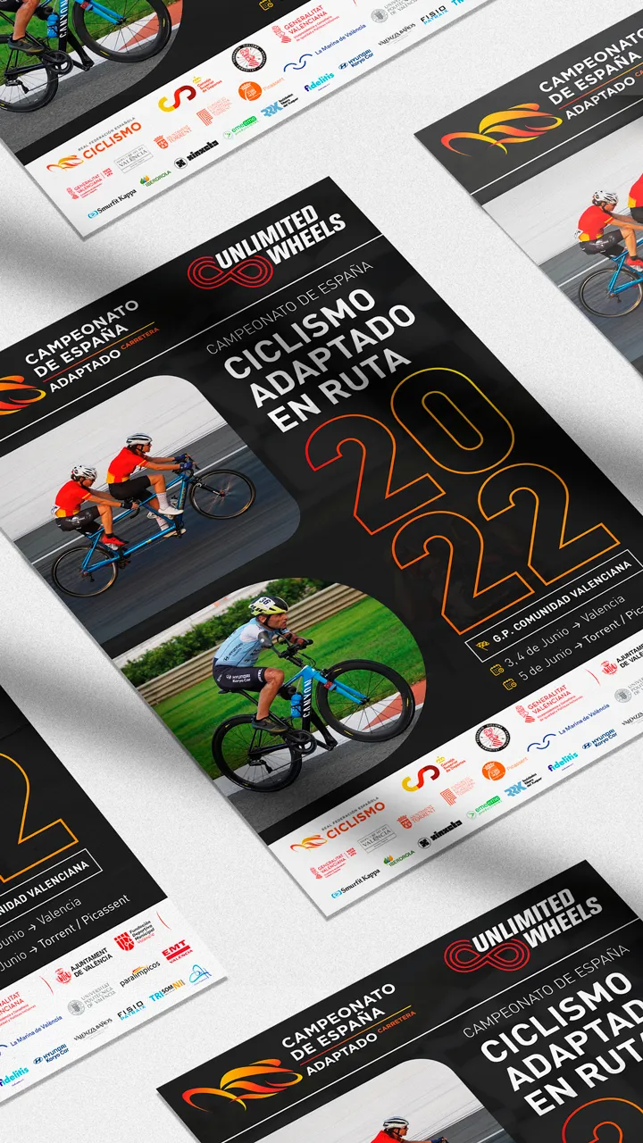 Ciclismo adaptado en ruta 2022. Cartelería campeonato de España. Xinxeta Multimedia