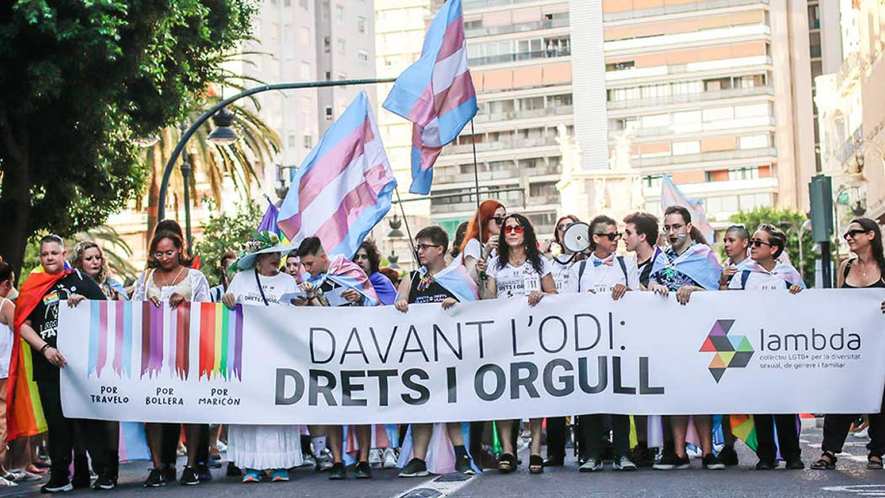 Pancarta Manifestación del Orgullo LTBI+ 2022 de València, xinxeta Multimedia