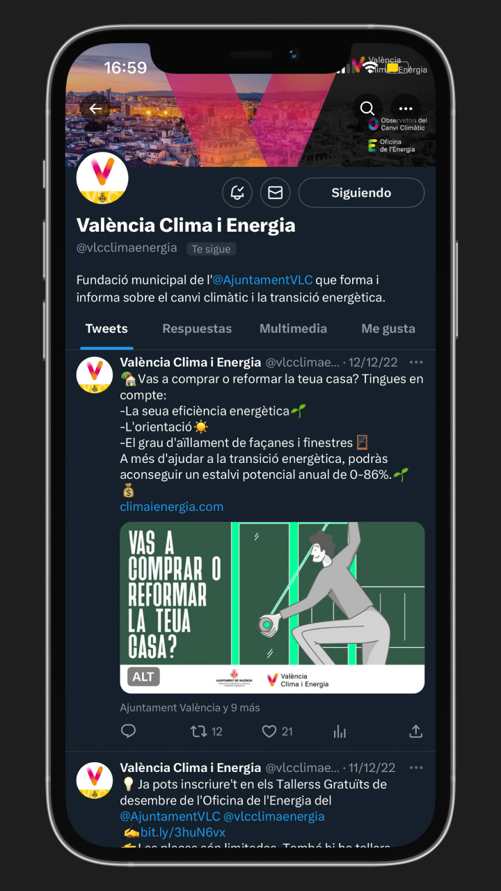 Twitter València Clima i Energia, proyecto Xinxeta Multimedia