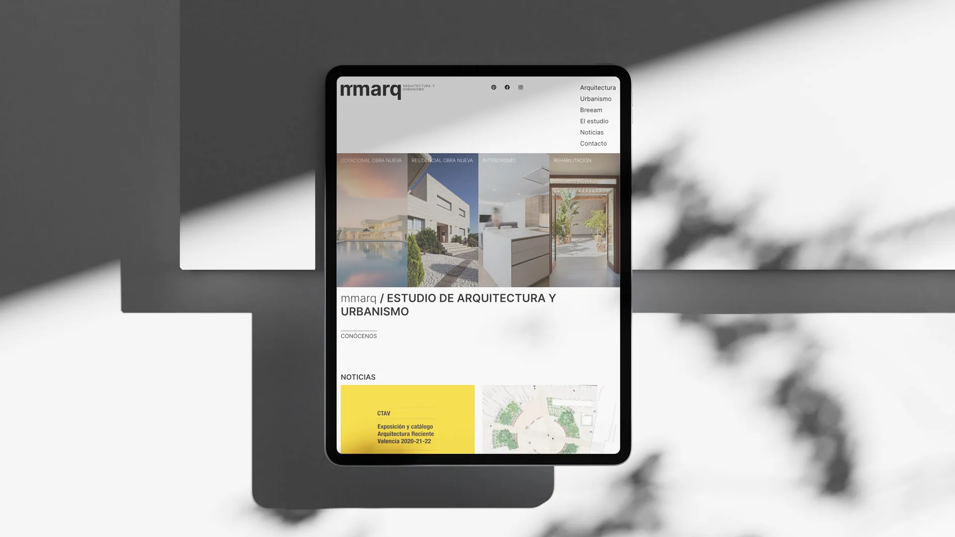 mmarq página web responsive adaptada a tablet. Proyecto de Xinxeta Multimedia